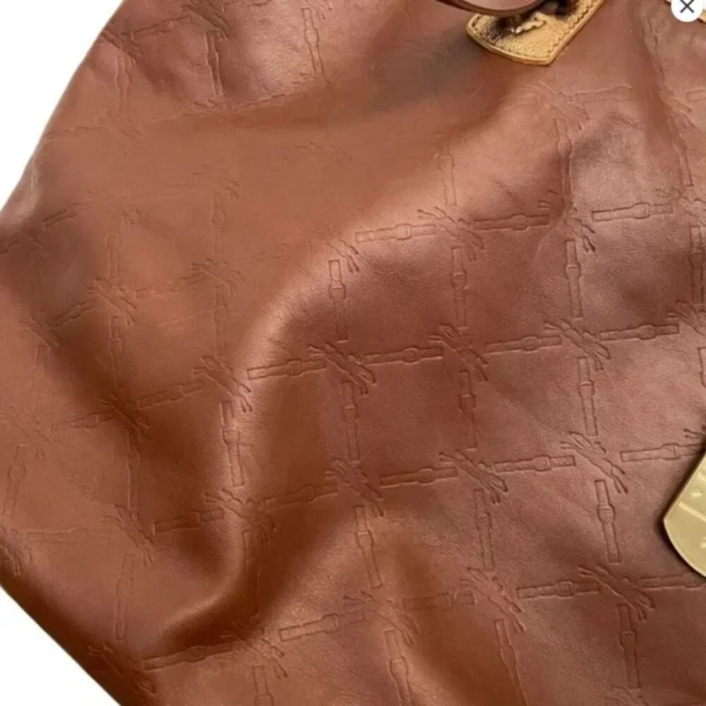 Longchamp Brown Leather Embossed Logo Pliage Bag - Picture 8 of 13